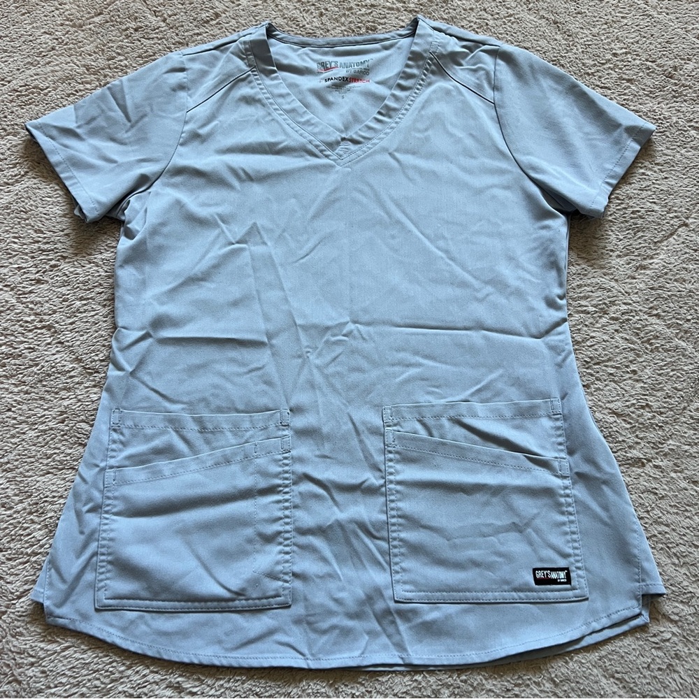 Grey's Anatomy Spandex‎ Stretch Scrubs Top Women's Size S